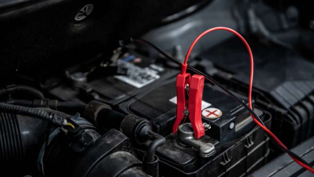 jumpstarting car battery at home.
